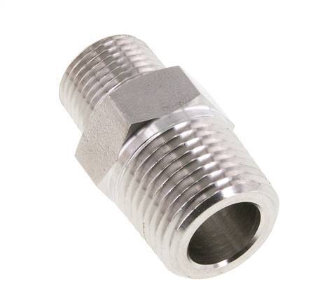 3/8'' NPT x 1/2'' NPT RVS Borstnippel 210 Bar - Hydrauliek