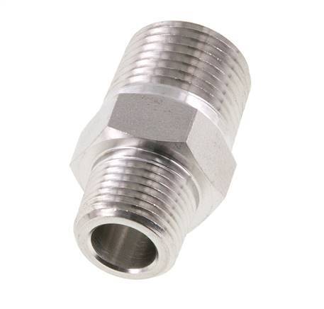 3/8'' NPT x 1/2'' NPT RVS Borstnippel 210 Bar - Hydrauliek