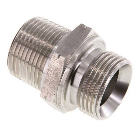 1'' NPT x G 1'' RVS Borstnippel 40 Bar - Hydrauliek