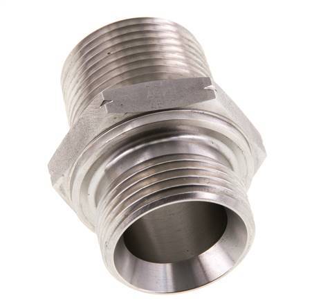 1'' NPT x G 1'' RVS Borstnippel 40 Bar - Hydrauliek