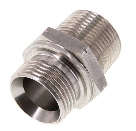 1'' NPT x G 1'' RVS Borstnippel 40 Bar - Hydrauliek