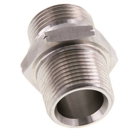 1'' NPT x G 1'' RVS Borstnippel 40 Bar - Hydrauliek