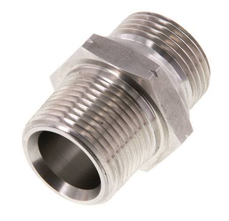 1'' NPT x G 1'' RVS Borstnippel 40 Bar - Hydrauliek