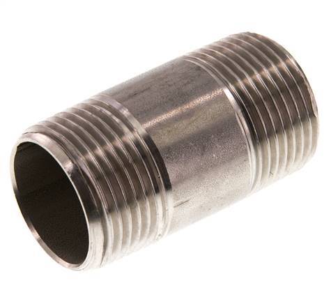 R 1'' Stainless steel Double Pipe Nipple 20 Bar DIN 2982 - 60mm