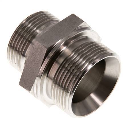 G 1 1/2'' x G 1 1/4'' Stainless steel Double Nipple 315 Bar - Hydraulic