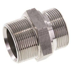1 1/2'' NPT x G 1 1/2'' RVS Borstnippel 40 Bar - Hydrauliek