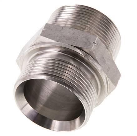 1 1/2'' NPT x G 1 1/2'' RVS Borstnippel 40 Bar - Hydrauliek