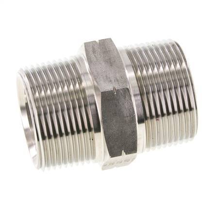 1 1/4'' NPT RVS Borstnippel 80 Bar - Hydrauliek