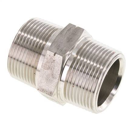 1 1/4'' NPT RVS Borstnippel 80 Bar - Hydrauliek