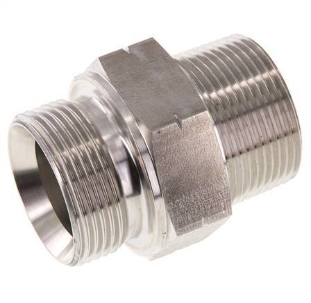 1 1/4'' NPT x G 1 1/4'' RVS Borstnippel 40 Bar - Hydrauliek