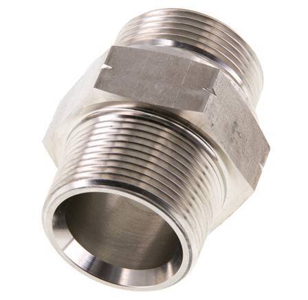 1 1/4'' NPT x G 1 1/4'' RVS Borstnippel 40 Bar - Hydrauliek