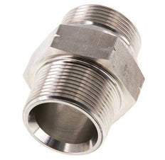 1 1/4'' NPT x G 1 1/4'' RVS Borstnippel 40 Bar - Hydrauliek