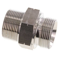 1 1/4'' NPT x G 1 1/4'' RVS Borstnippel 40 Bar - Hydrauliek