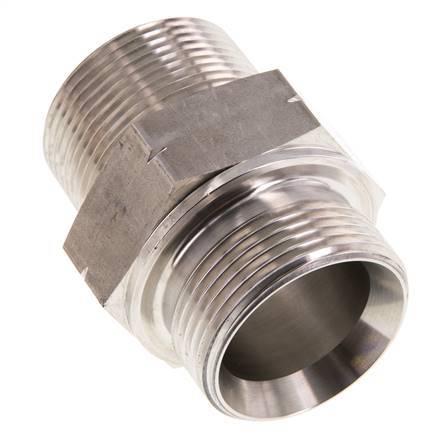 1 1/4'' NPT x G 1 1/4'' RVS Borstnippel 40 Bar - Hydrauliek