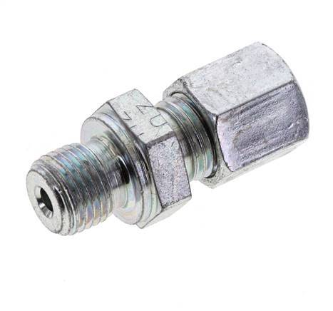 G 1/4'' Male x 6S Zinc plated Steel Straight Cutting Ring 630 Bar DIN 2353 [2 Pieces]