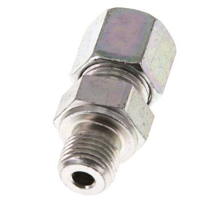 G 1/4'' Male x 8S Zinc plated Steel Straight Cutting Ring 630 Bar DIN 2353 [2 Pieces]