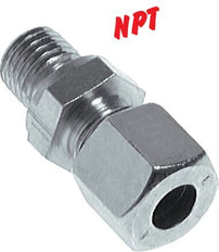 1/4'' NPT Male x 12L Zinc plated Steel Straight Cutting Ring 315 Bar DIN 2353 [2 Pieces]