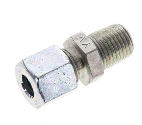 1/4'' NPT Male x 8L Zinc plated Steel Straight Cutting Ring 315 Bar DIN 2353 [2 Pieces]