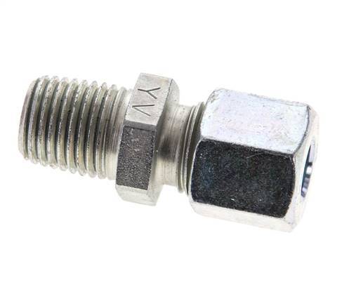 1/4'' NPT Male x 8L Zinc plated Steel Straight Cutting Ring 315 Bar DIN 2353 [2 Pieces]