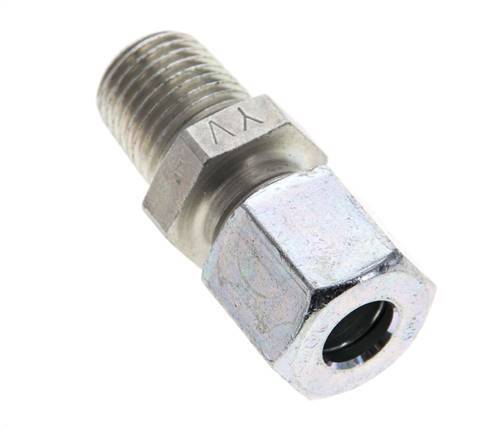 1/4'' NPT Male x 8L Zinc plated Steel Straight Cutting Ring 315 Bar DIN 2353 [2 Pieces]
