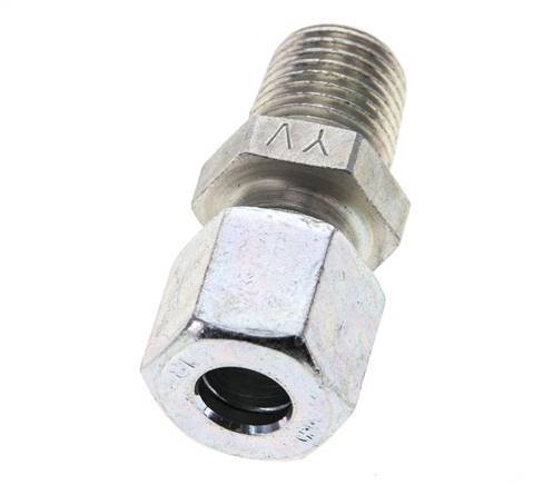 1/4'' NPT Male x 8L Zinc plated Steel Straight Cutting Ring 315 Bar DIN 2353 [2 Pieces]