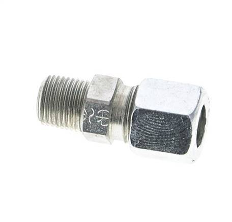 1/8'' NPT Male x 8LL Zinc plated Steel Straight Cutting Ring 100 Bar DIN 2353 [2 Pieces]