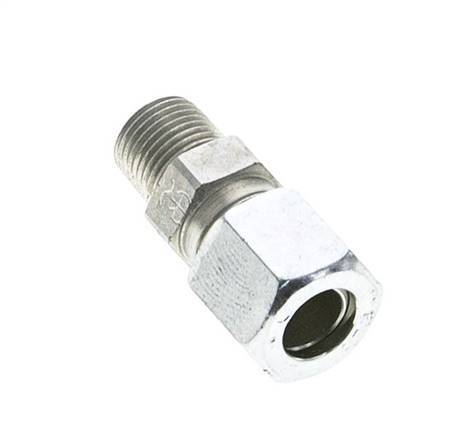 1/8'' NPT Male x 8LL Zinc plated Steel Straight Cutting Ring 100 Bar DIN 2353 [2 Pieces]