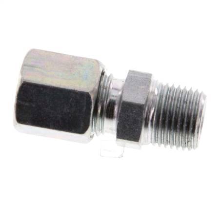 R 1/8'' Male x 6LL Zinc plated Steel Straight Cutting Ring 100 Bar DIN 2353 [5 Pieces]
