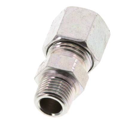 R 1/8'' Male x 8LL Zinc plated Steel Straight Cutting Ring 100 Bar DIN 2353 [2 Pieces]