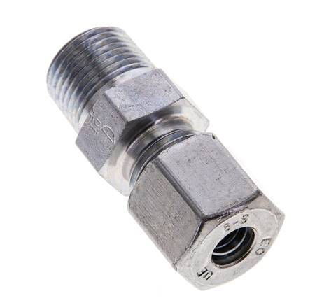 3/8'' NPT Male x 8S Zinc plated Steel Straight Cutting Ring 630 Bar DIN 2353