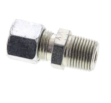 3/8'' NPT Male x 10L Zinc plated Steel Straight Cutting Ring 315 Bar DIN 2353 [2 Pieces]