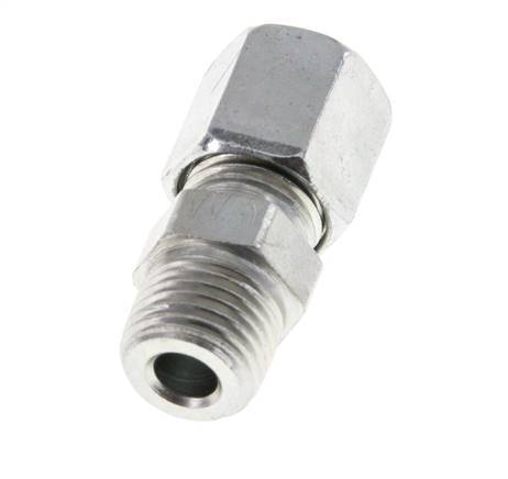 M10x1 Male x 6LL Zinc plated Steel Straight Cutting Ring 100 Bar DIN 2353 [5 Pieces]