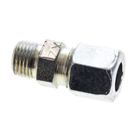 M10x1 Male x 8LL Zinc plated Steel Straight Cutting Ring 100 Bar DIN 2353 [5 Pieces]