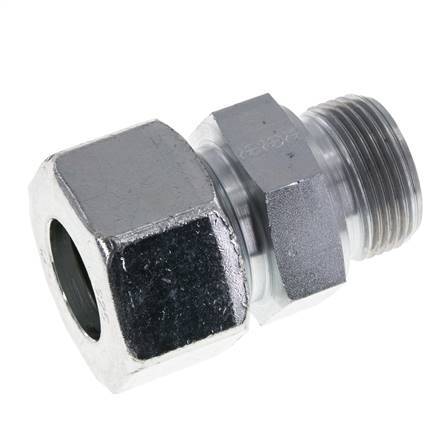 M33x2 Buitendraad x 25S Verzinkt Stalen Rechte Snijring Koppeling 400 Bar DIN 2353