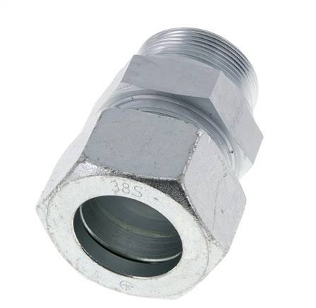 M48x2 Buitendraad x 38S Verzinkt Stalen Rechte Snijring Koppeling 315 Bar DIN 2353