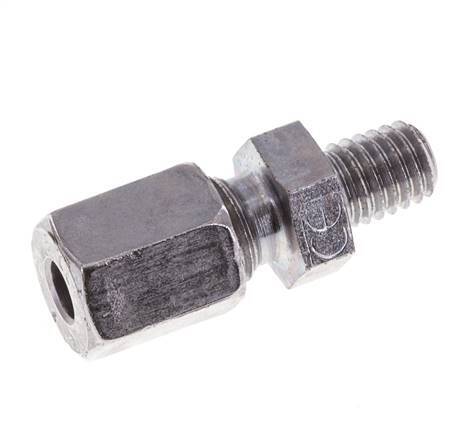 M6 Male x 4LL Zinc plated Steel Straight Cutting Ring 100 Bar DIN 2353