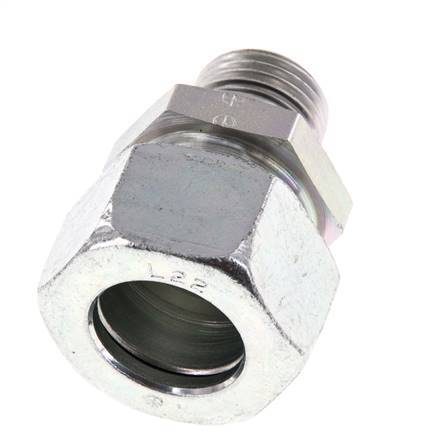 G 1/2'' Buitendraad x 22L Verzinkt Stalen Rechte Snijring Koppeling met FKM Afdichting 160 Bar DIN 2353
