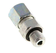 G 1/4'' Male x 8S Zinc plated Steel Straight Cutting Ring with FKM Seal 630 Bar DIN 2353 [2 Pieces]