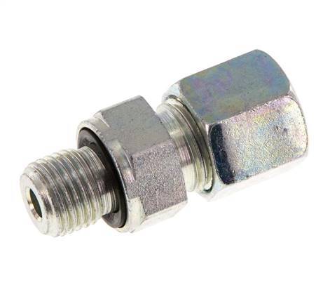 G 1/4'' Male x 8S Zinc plated Steel Straight Cutting Ring with FKM Seal 630 Bar DIN 2353 [2 Pieces]