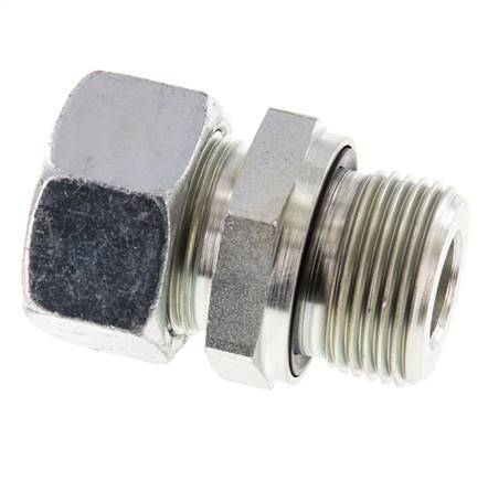G 3/4'' Male x 18L Zinc plated Steel Straight Cutting Ring with FKM Seal 315 Bar DIN 2353