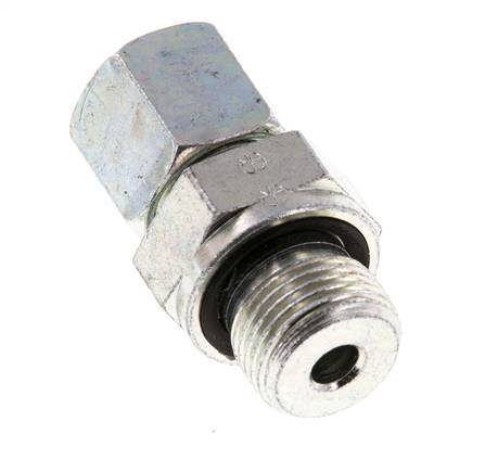 G 3/8'' Male x 8S Zinc plated Steel Straight Cutting Ring with FKM Seal 630 Bar DIN 2353
