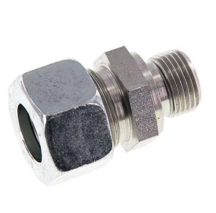 G 3/8'' Buitendraad x 15L Verzinkt Stalen Rechte Snijring Koppeling met FKM Afdichting 315 Bar DIN 2353