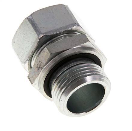 G 1'' Buitendraad x 28L Verzinkt Stalen Rechte Snijring Koppeling met FKM Afdichting 160 Bar DIN 2353