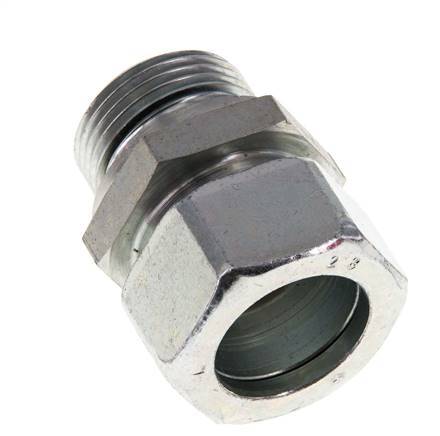 G 1'' Buitendraad x 28L Verzinkt Stalen Rechte Snijring Koppeling met FKM Afdichting 160 Bar DIN 2353