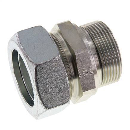 G 1 1/2'' Male x 42L Zinc plated Steel Straight Cutting Ring with FKM Seal 160 Bar DIN 2353