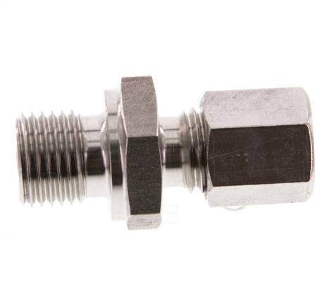 G 1/4'' Buitendraad x 6L RVS Rechte Snijring Koppeling 315 Bar DIN 2353