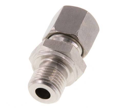 G 1/4'' Buitendraad x 8L RVS Rechte Snijring Koppeling 315 Bar DIN 2353