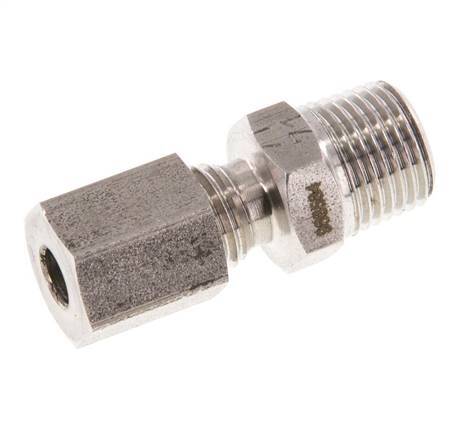 R 1/8'' Buitendraad x 4LL RVS Rechte Snijring Koppeling 100 Bar DIN 2353