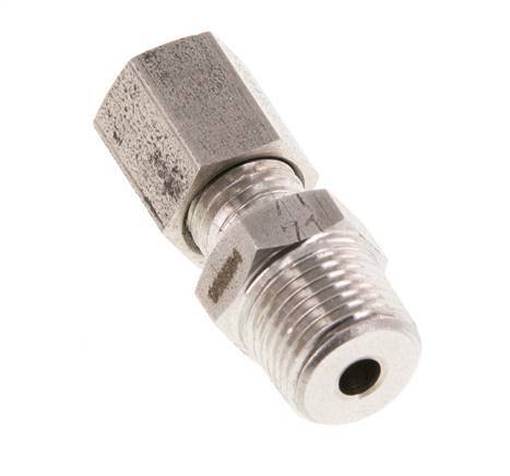 R 1/8'' Buitendraad x 4LL RVS Rechte Snijring Koppeling 100 Bar DIN 2353