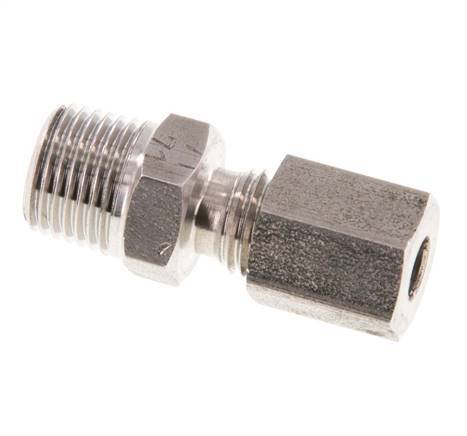 R 1/8'' Buitendraad x 4LL RVS Rechte Snijring Koppeling 100 Bar DIN 2353